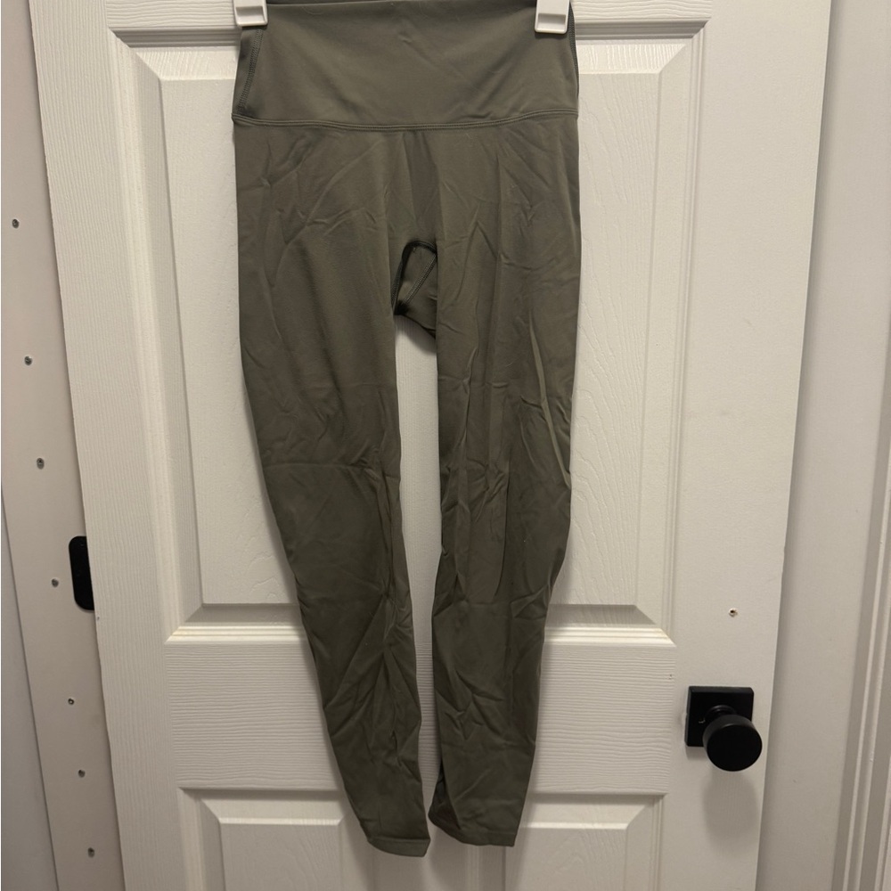 Olive Green High-Waisted Leggings